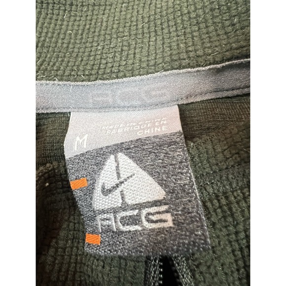 Nike ACG Therma Fit Long Sleeve 1/4 Zip Fleece Men's Medium Green Polyester - Picture 4 of 7